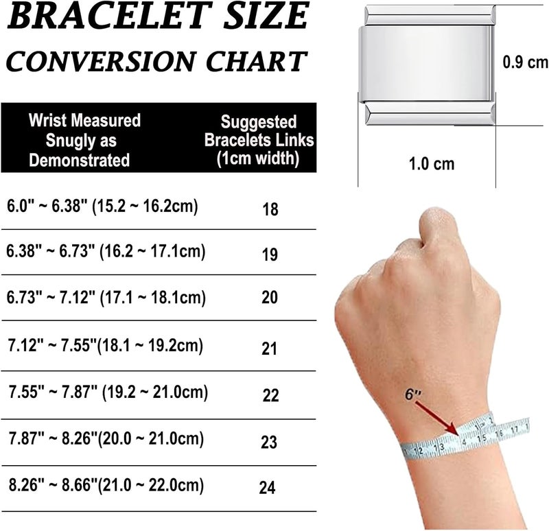Double Fair Italian Charm Bracelet Set - 316 Stainless Steel, 6.75 Inch Starter Bracelet with 10 Charms, Includes Opening Tool, Customizable, Silver (Silver-A 10PCS Charm Sets) - Image 5